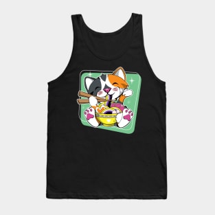 Cat Eating Ramen Non Binary Tank Top